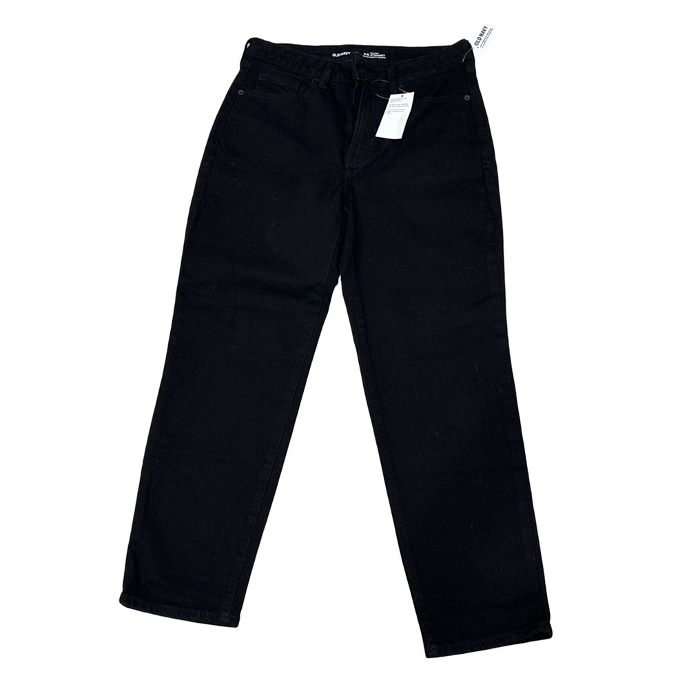 Old Navy Womens Black High Rise OG Straight Jeans Size 8 NWT